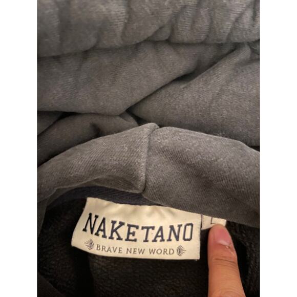 Naketano Womens Hoodie Large Sky Black Pullover Pockets Rope Style Casual READ - Picture 4 of 7